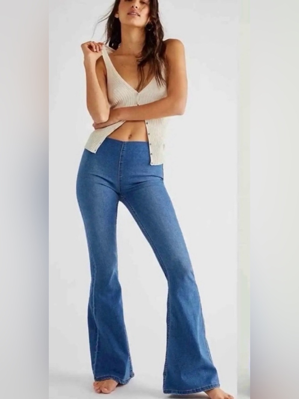 Free People pull on High-Rise Flare Jeans